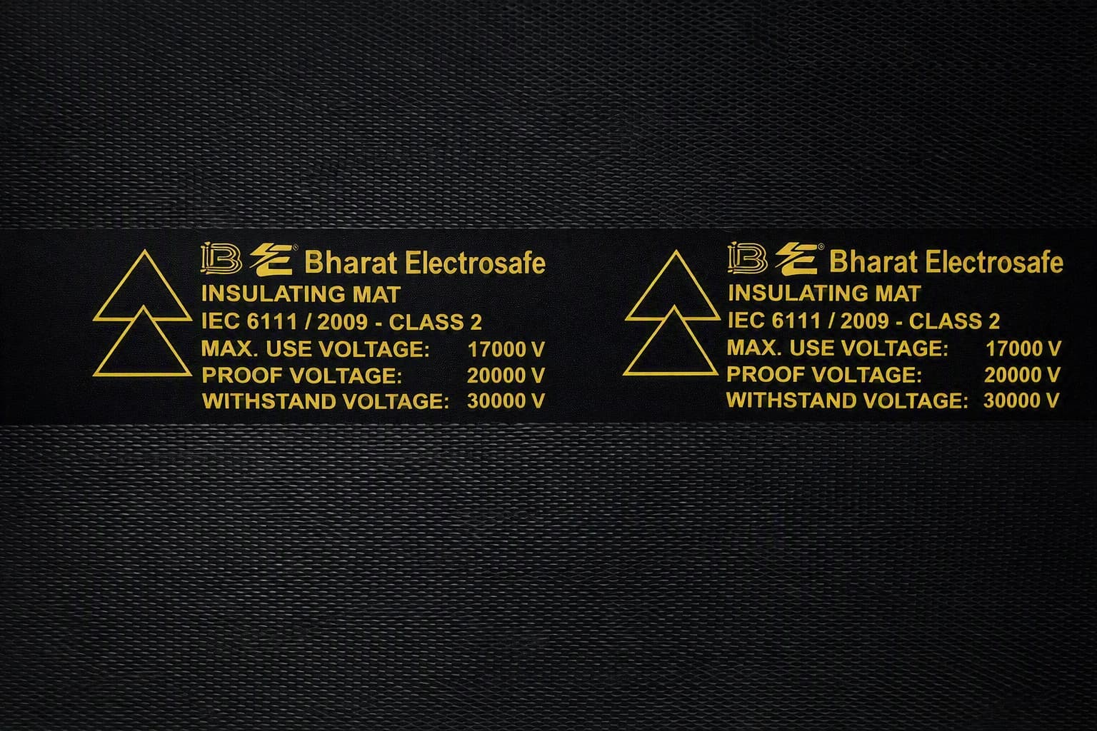 Bharat Electrosafe IEC 61111/2009 Class 2 HV insulating mat marking